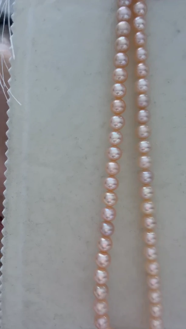 颈饰银S925镶嵌淡水珍珠香槟金 无核 7-7.5