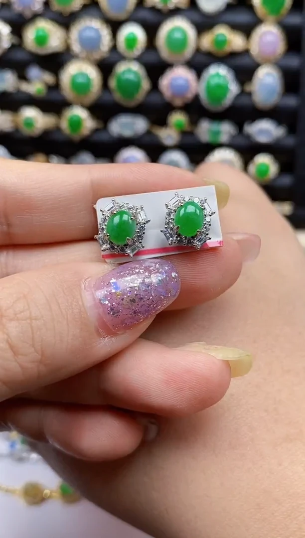 银S925镶嵌戒指翡翠4699