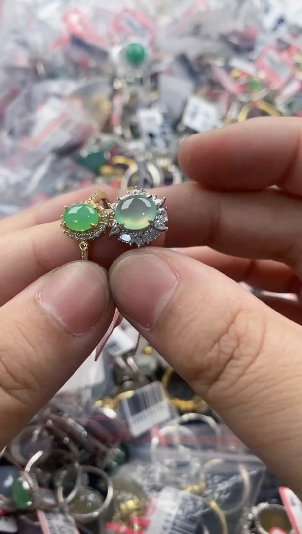 银S925镶嵌戒指翡翠777   4