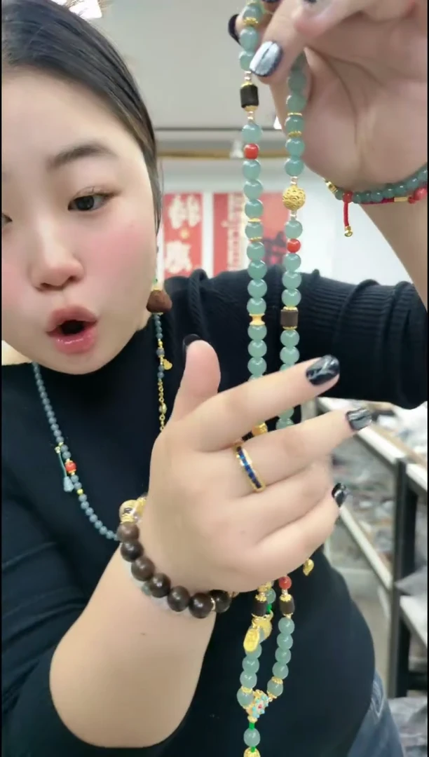 【闪购商品】石英质玉颈饰合金0915两条长链