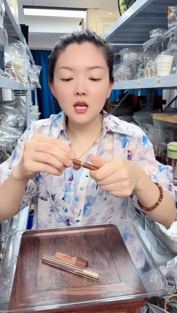 木花梨木耳勺+笔+牙签筒三件套