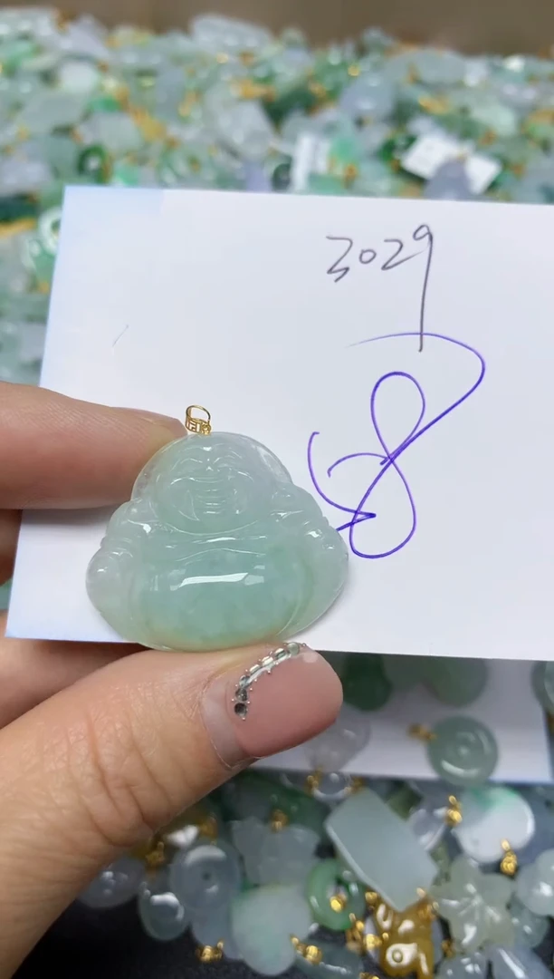 【闪购商品】翡翠挂件18K金镶嵌 天然翡翠A货