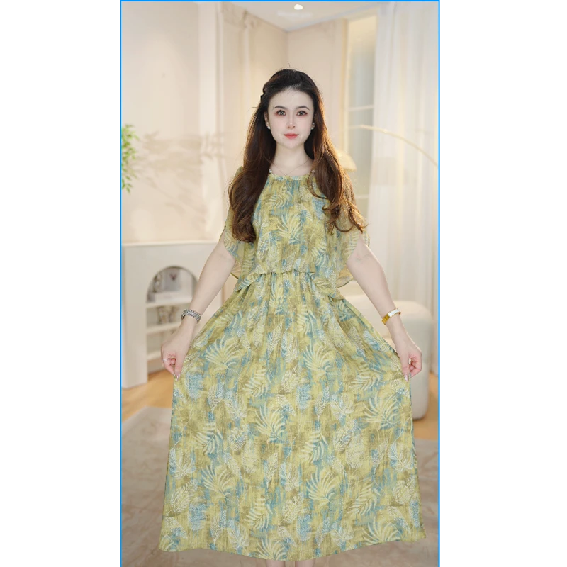 2025夏季新款裙子高端轻奢碎花优雅百搭显瘦修身时尚连衣裙888