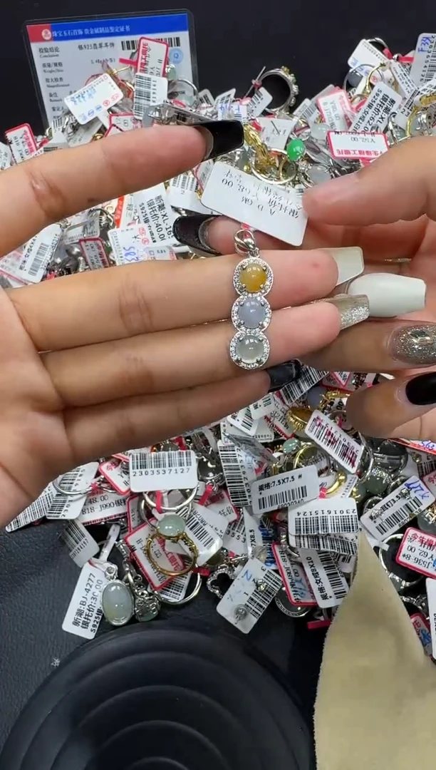 翡翠戒指银S925镶嵌戒指45