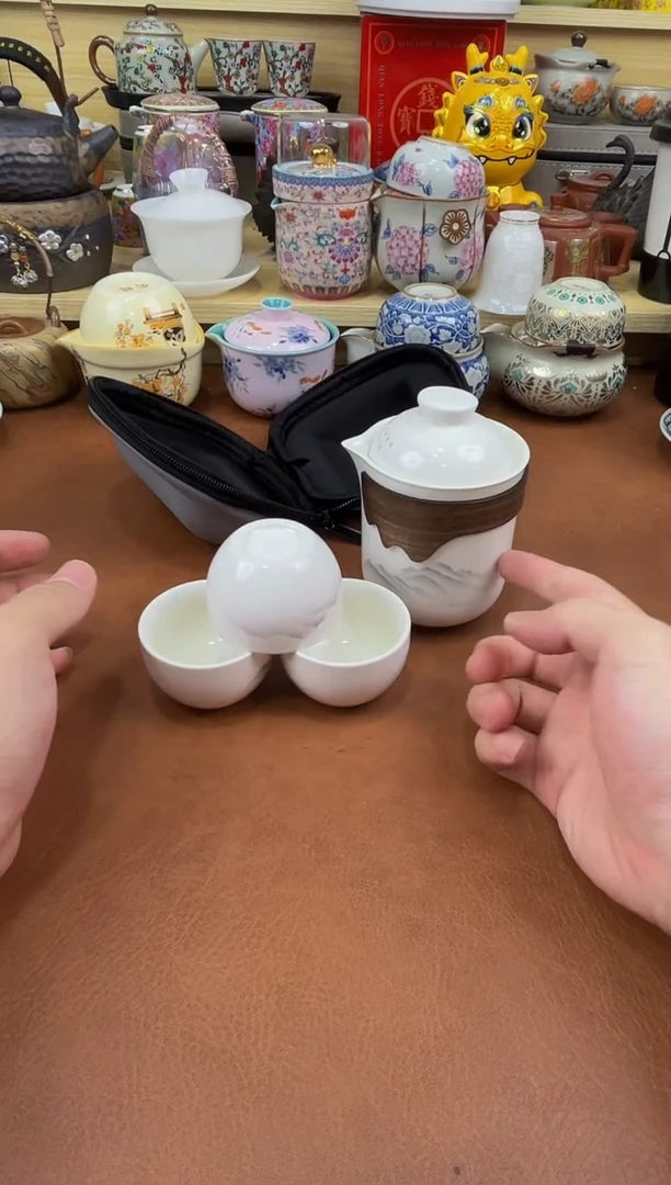 陶瓷茶具摆件旅行套组