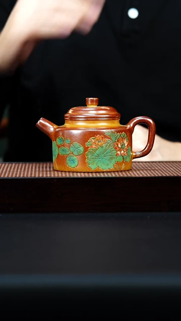 茶壶紫砂宜兴紫砂 德钟壶 贝壳火焰烧 梅付春
