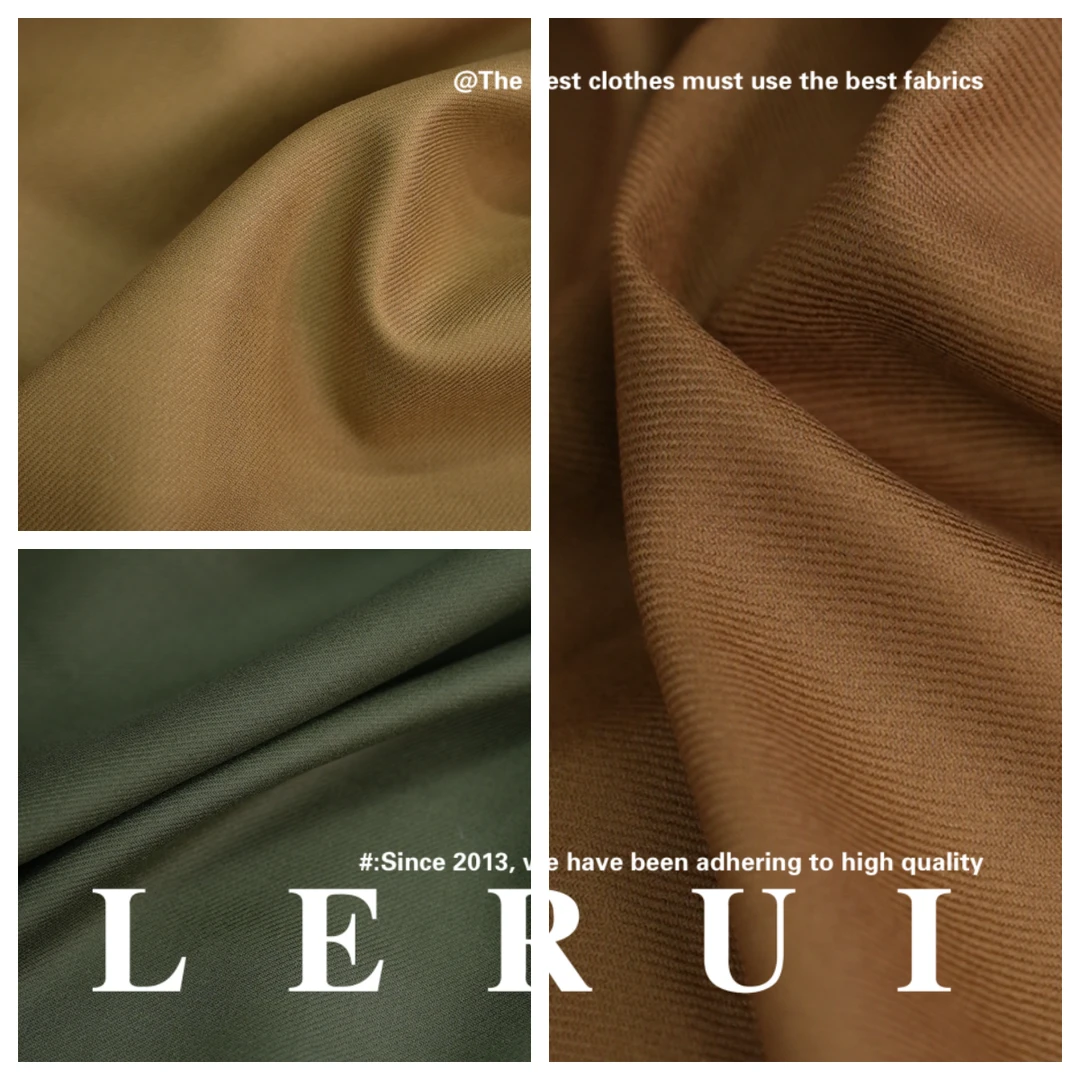 进口真丝单面羊绒面料带粘衬高级质感秋冬风衣西装夹克服装布料