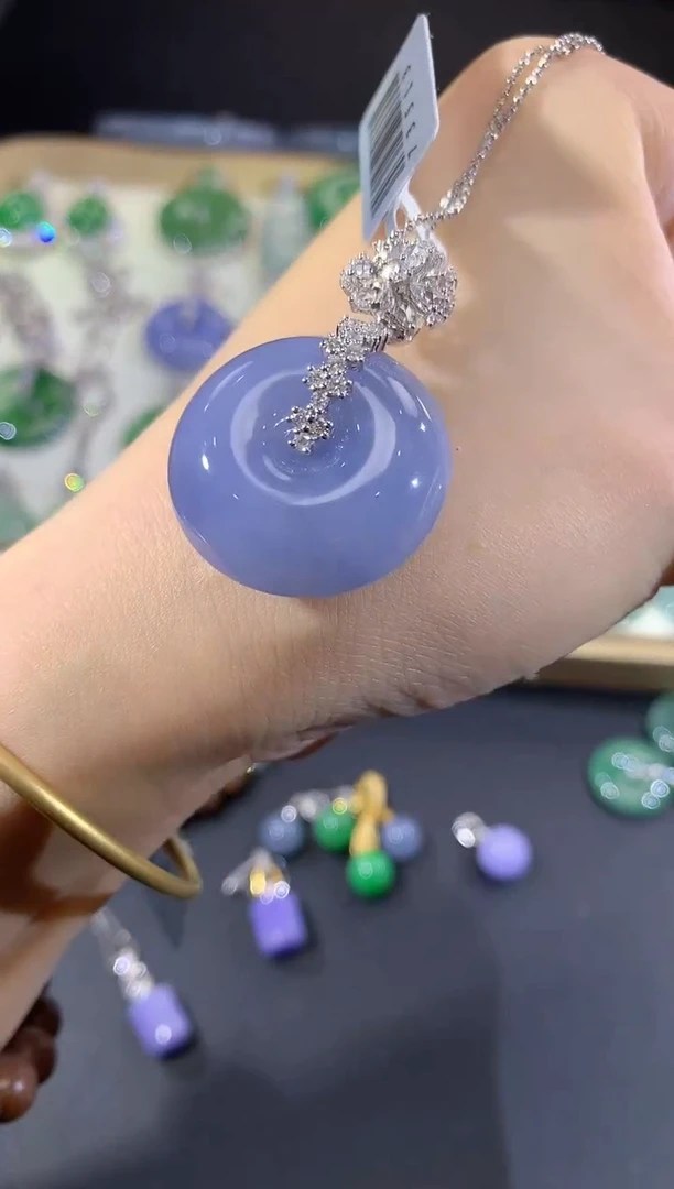 吊坠(不含链)18K金镶嵌翡翠52-扣子（多样性发货一件（不含链扣