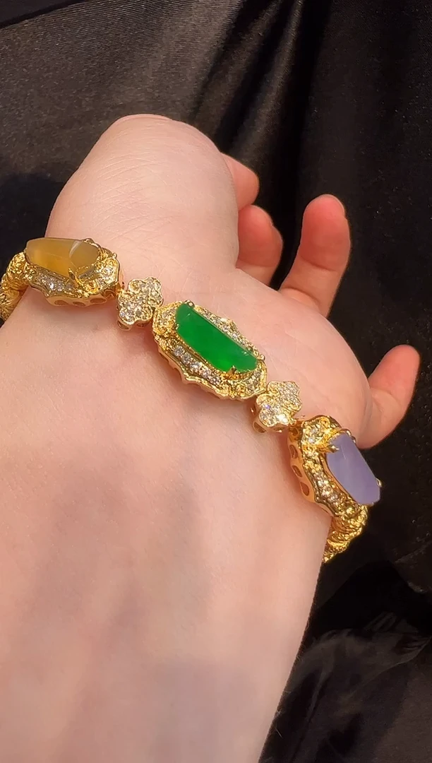 18K金镶嵌手链翡翠L6手链