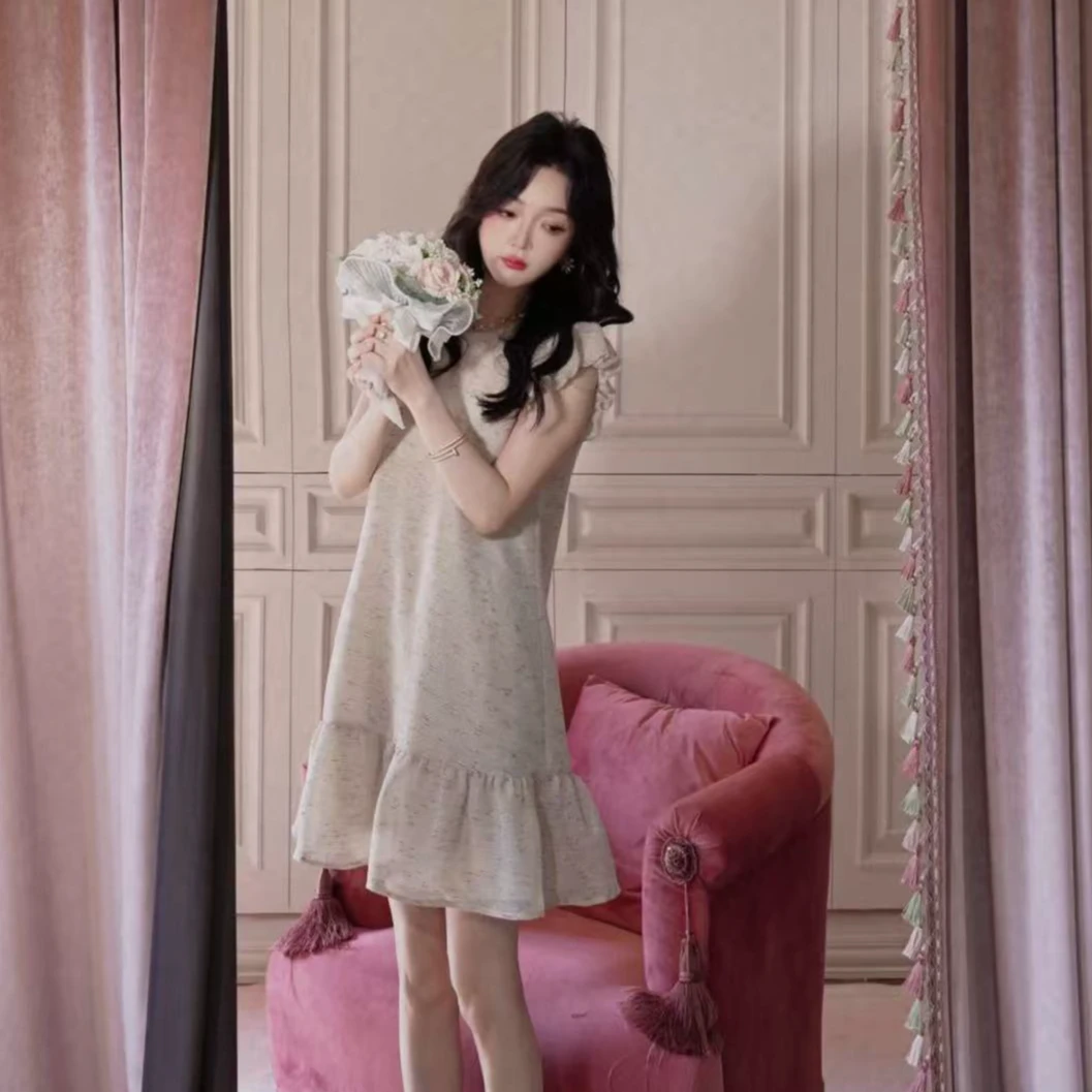 MIERSEOUR鎏金系列【香香小姐】法式千金感花边气质连衣裙3270