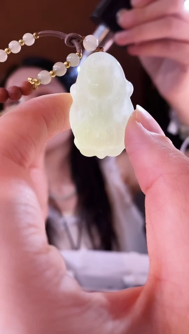 和田玉未镶嵌颈饰九尾狐和田玉项链