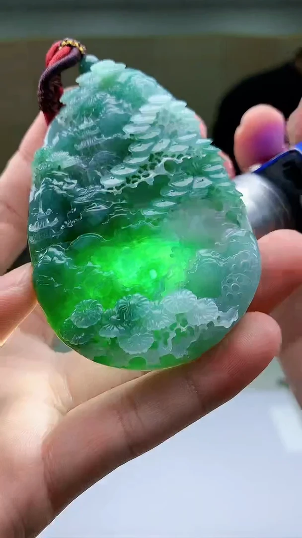 【闪购商品】定制翡翠未镶嵌4969bb-毛货挂件