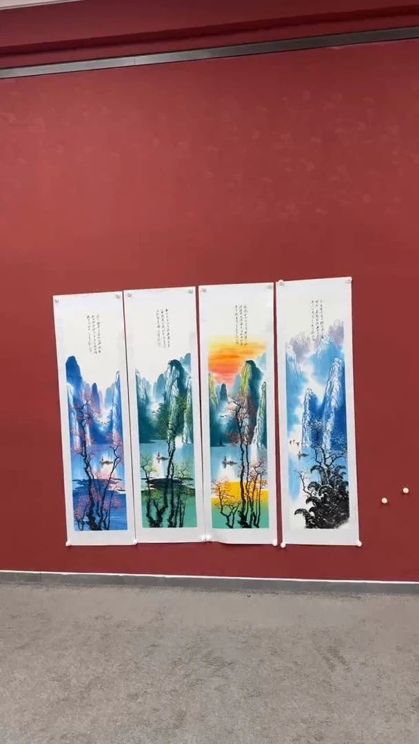 国画李玉俊老师条屏