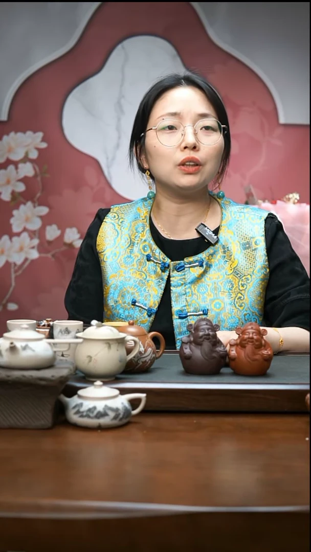 【闪购商品】紫砂茶壶一对财神摆件