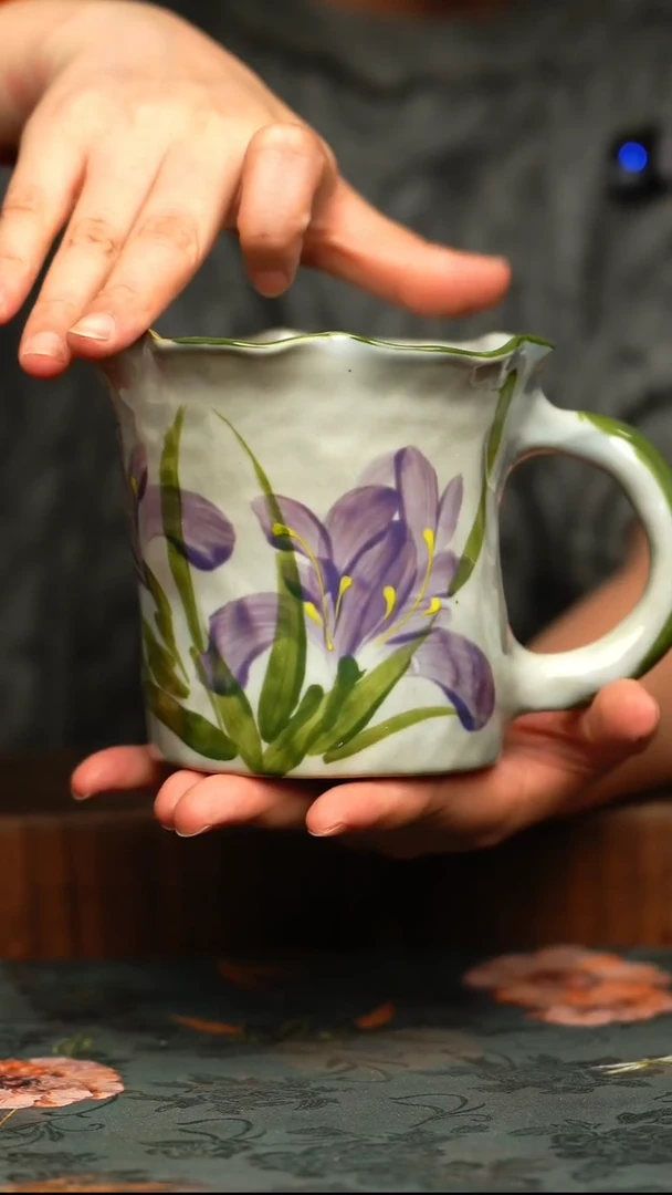 杯釉下彩手工手绘同款陶器