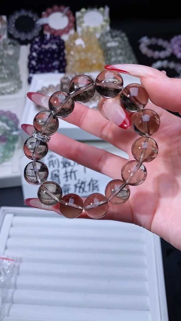 【闪购商品】水晶手链合金124.23茶晶手串 多样性发其一