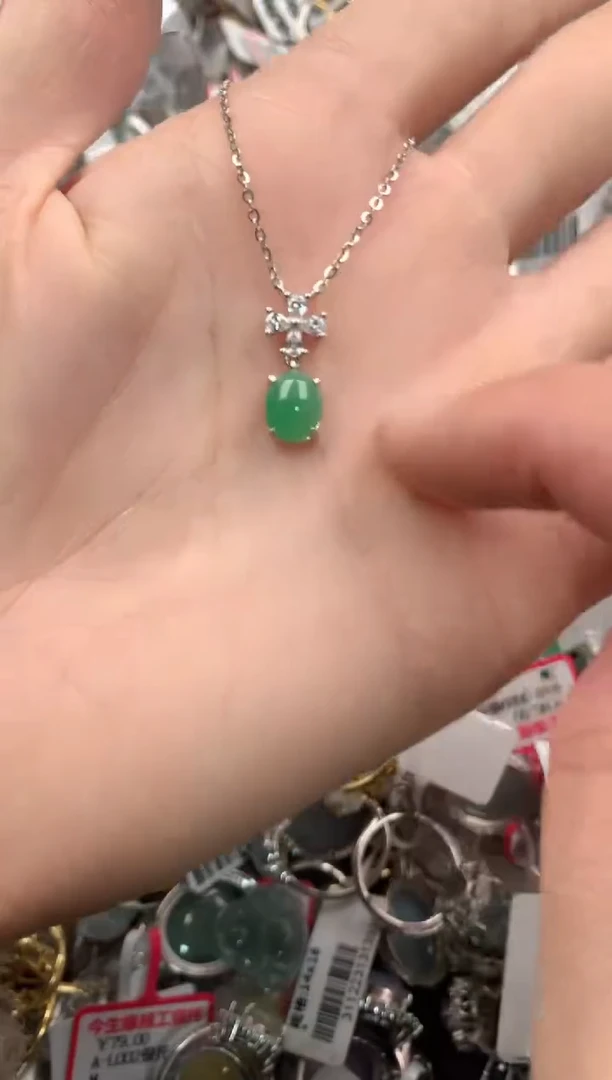 银S925镶嵌戒指翡翠333   7