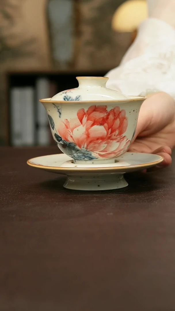 景德镇陶瓷杯碗柴烧多人