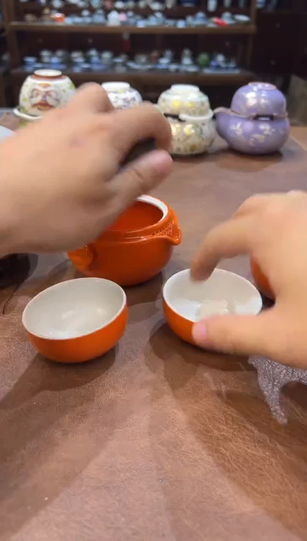 真的很便宜超好看会开片的旅行茶具