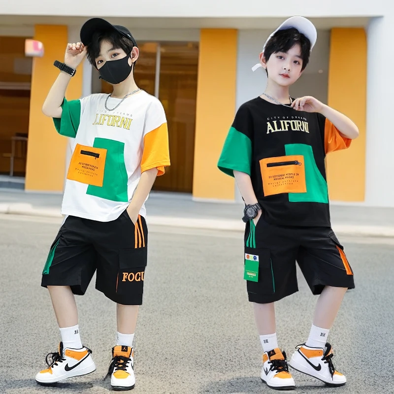 巴拉bal­a男童夏装套装2025爆款洋气韩版中大童男孩帅气夏