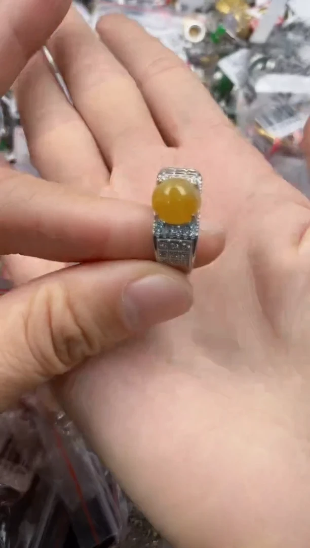 银S925镶嵌戒指翡翠111   4