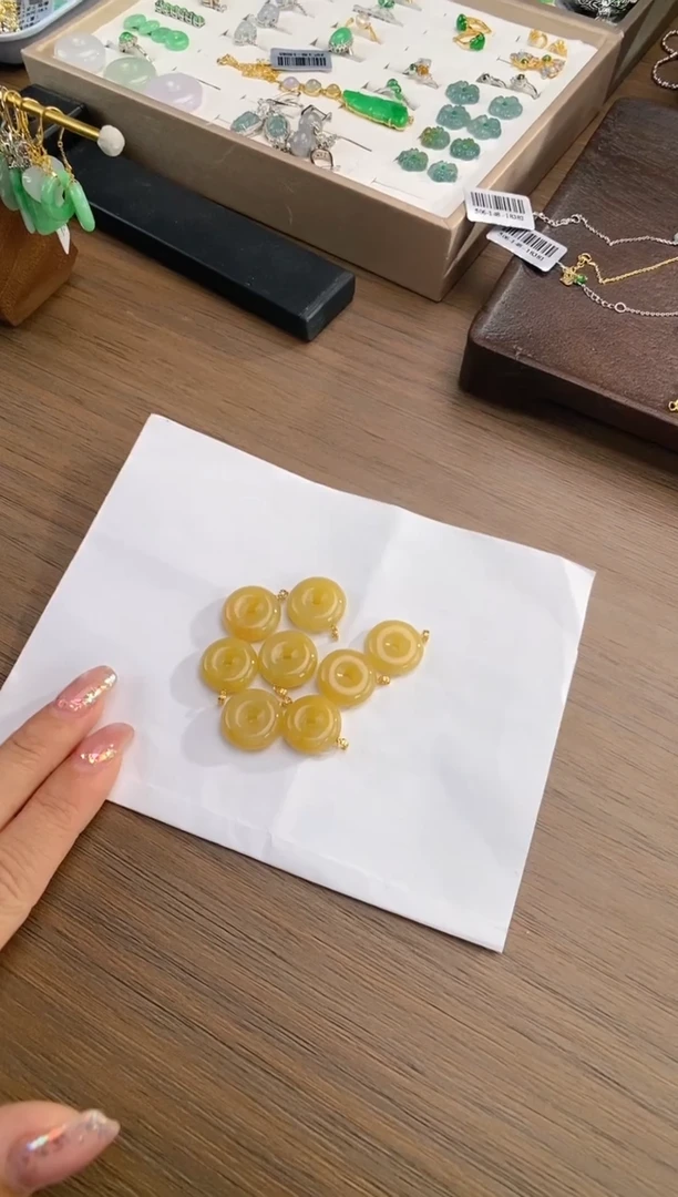 翡翠18K金镶嵌吊坠(不含链)平安扣 多样性发一