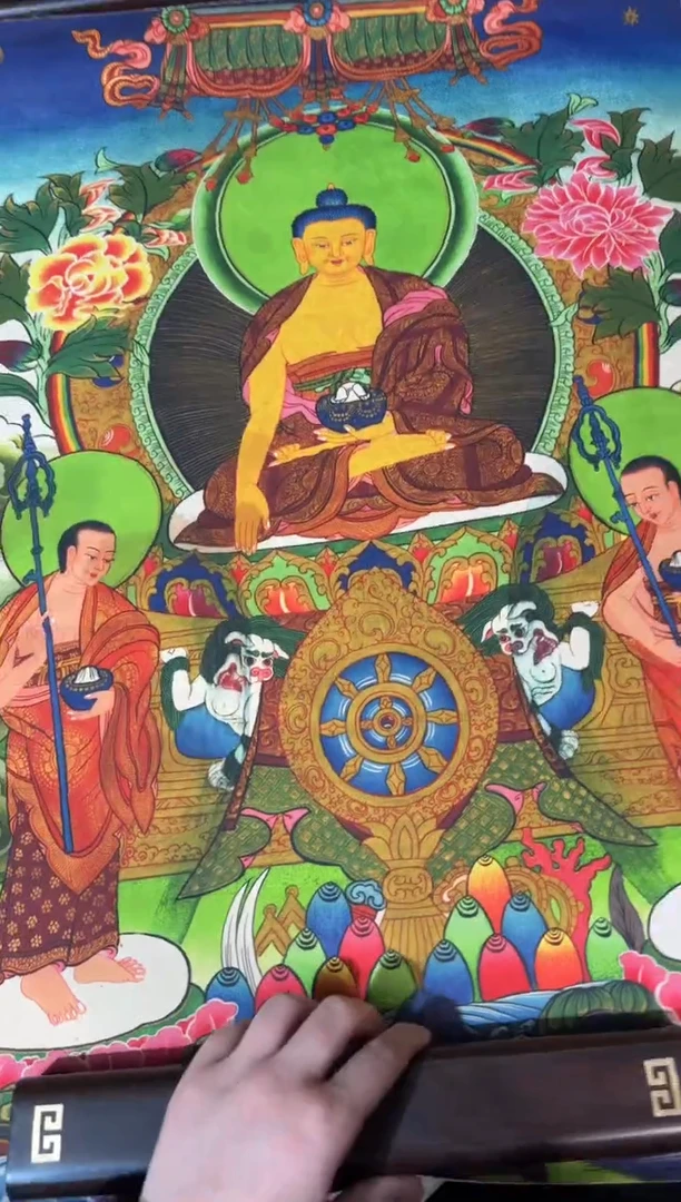 卷轴画龙妹的唐卡tk16