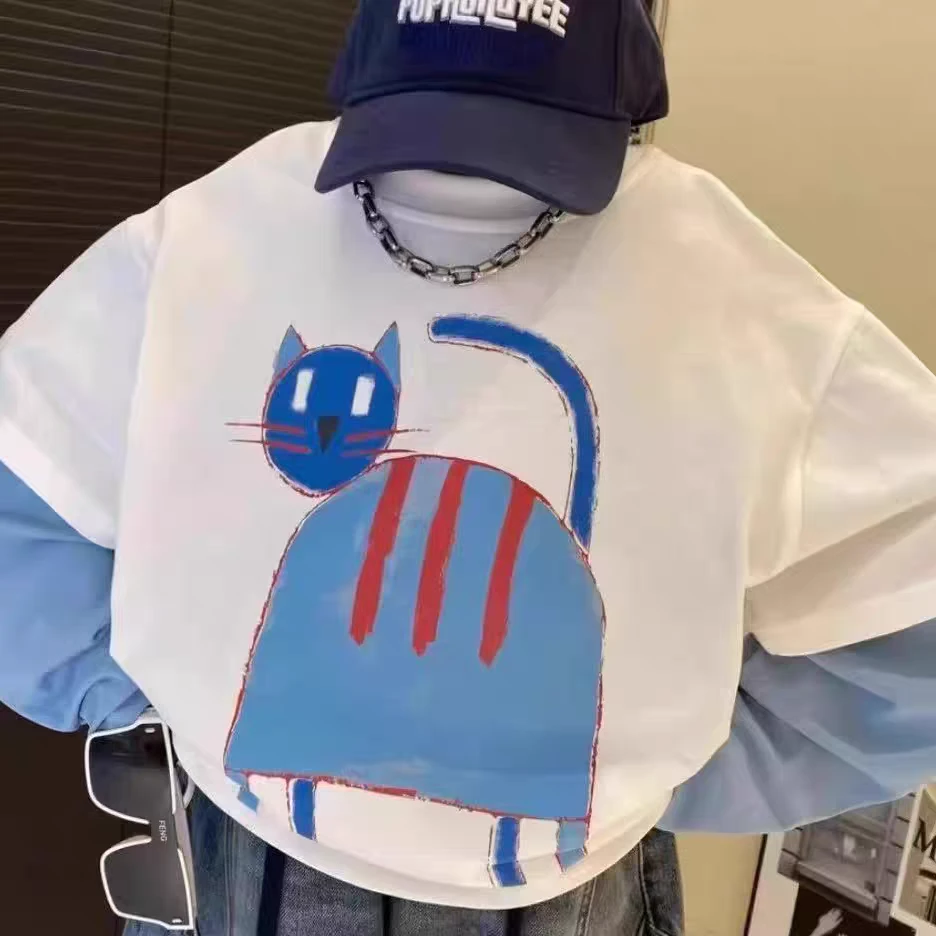 秋季新款卫衣男女童韩版百搭帅气卡通假两件上衣