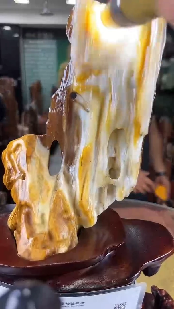 缅甸天然树化玉摆件
