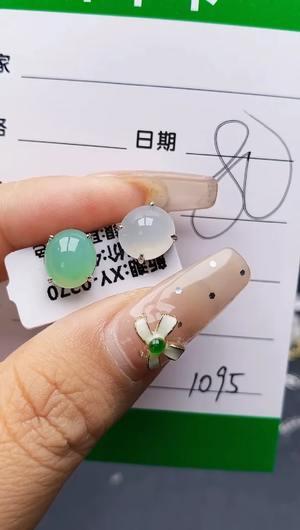 翡翠戒指银S925镶嵌1095