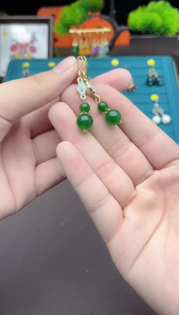 【闪购商品】玛瑙/玉髓耳钉银S925镶嵌113000