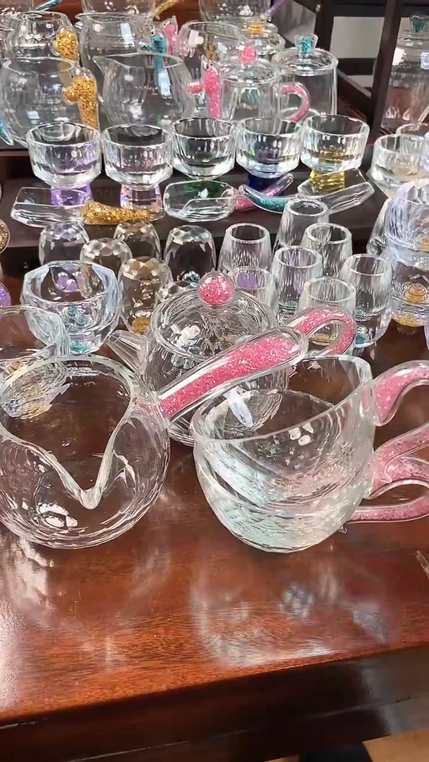 【闪购商品】西施壶粉钻+侧把公杯+100咖啡杯2个