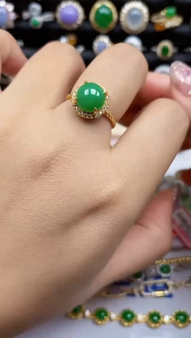 银S925镶嵌戒指翡翠811