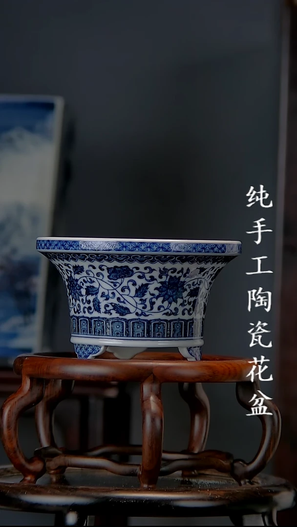 景德镇手工陶瓷花盆