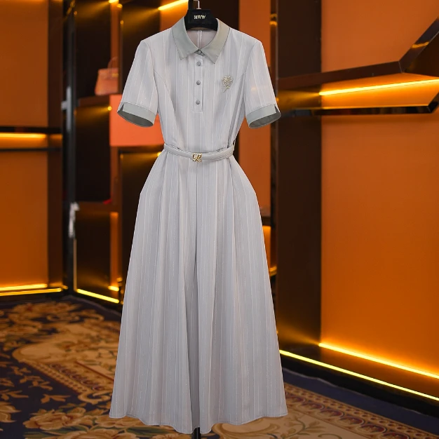 【夏总】设计款月影灰时尚收腰显瘦连衣裙DHZZR50277