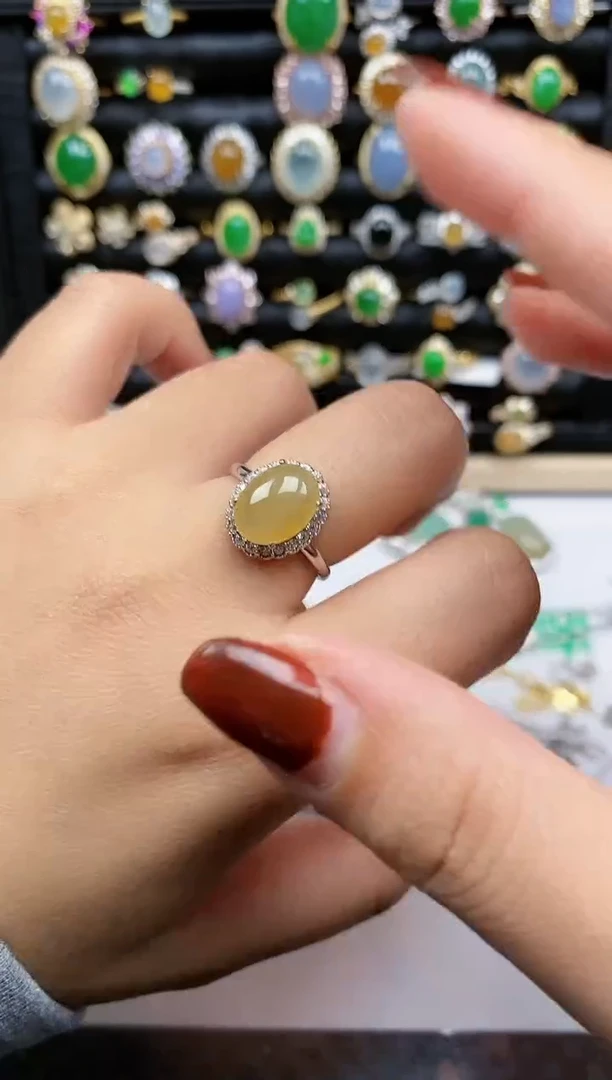 银S925镶嵌戒指翡翠22