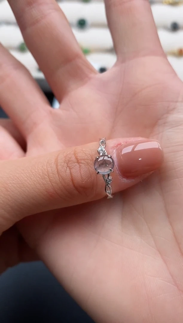 银S925镶嵌戒指翡翠77777777+7