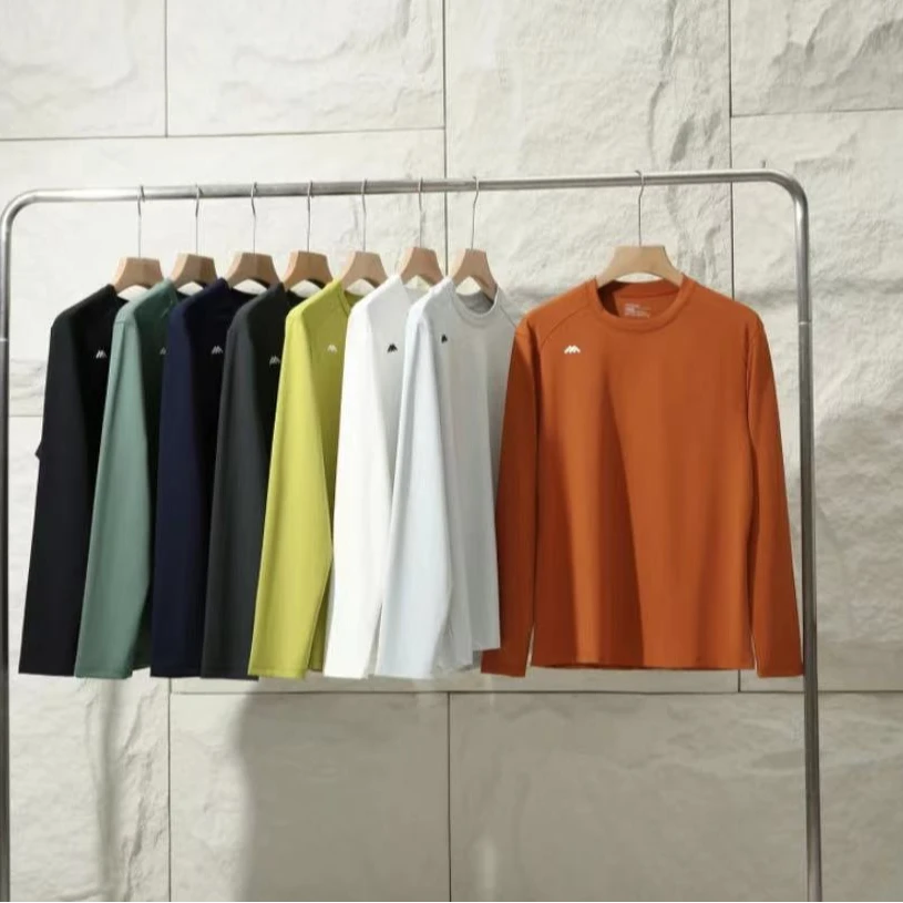 自留推荐！户外高端运动T恤四面弹力男女休闲透气圆领长袖打底1605