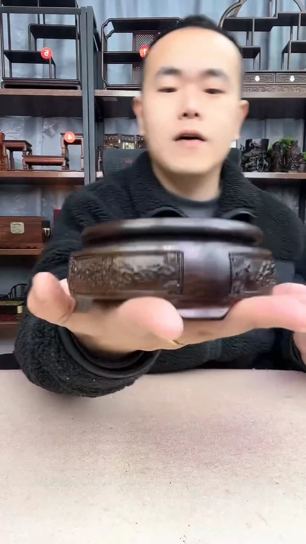 【闪购商品】乌木类端景台345小李子红木工艺品