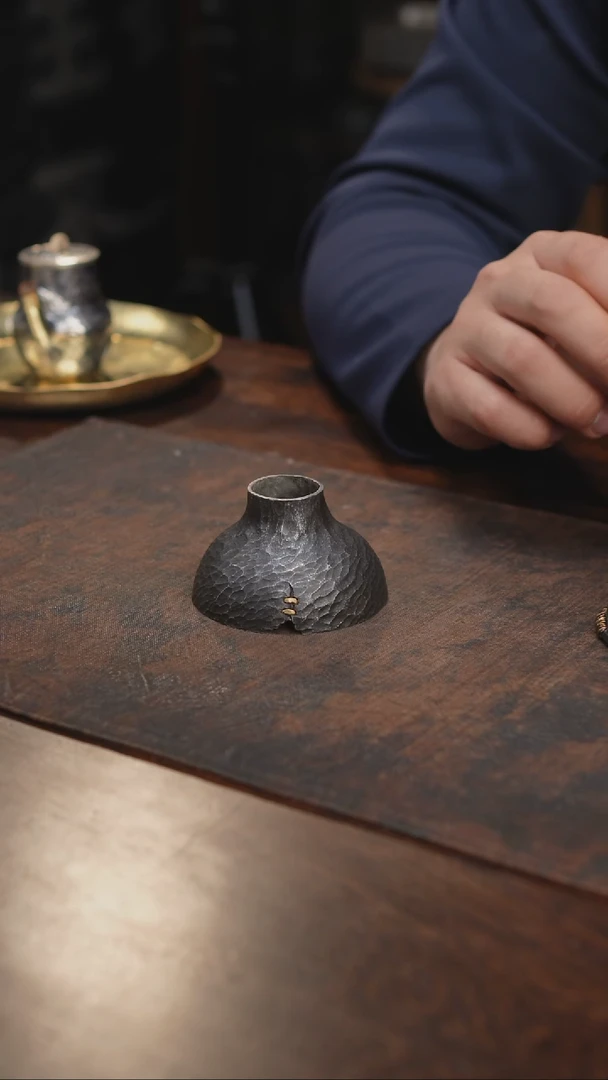 纯锡平口补丁投茶器