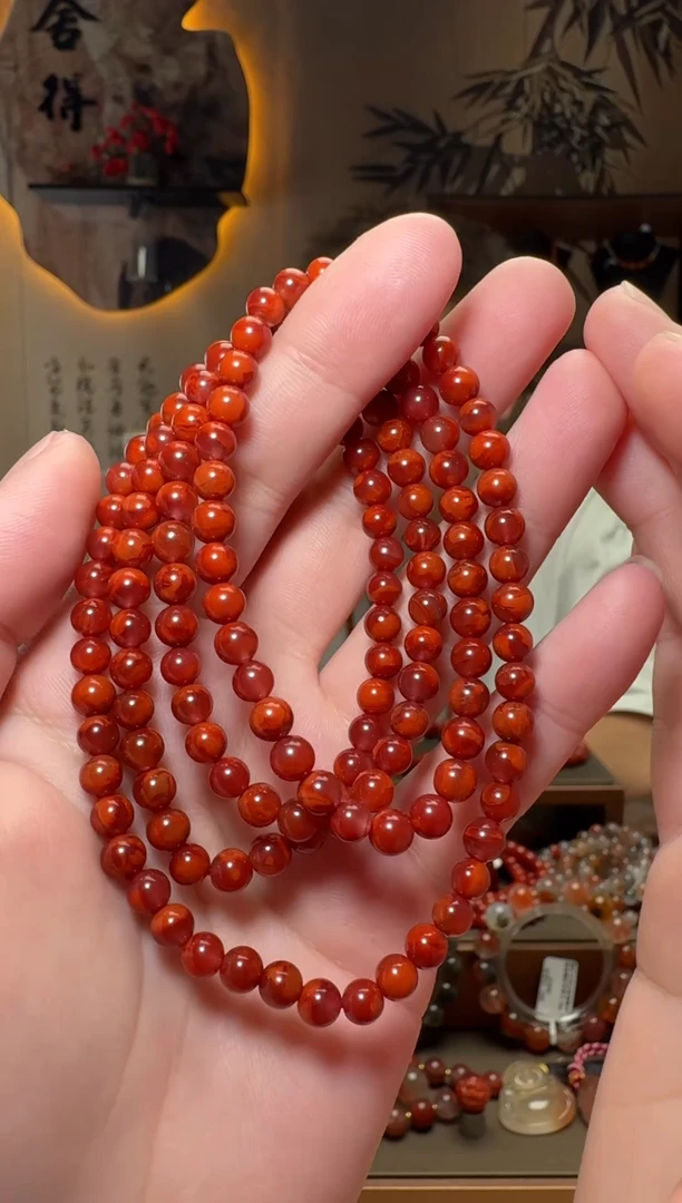 未镶嵌原矿无优化无注胶手链南红玛瑙一条约5mm 多样性发货