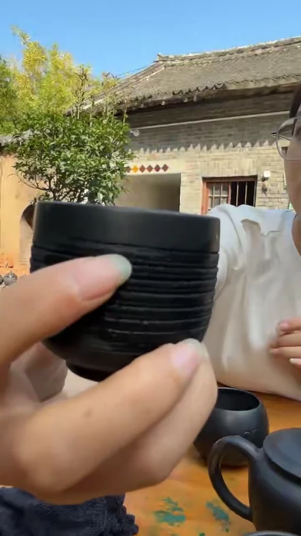 神农黑陶微瑕蒸蒸日上杯