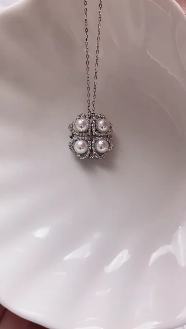 颈饰银S925镶嵌海水珍珠海水akoya珍珠吊坠