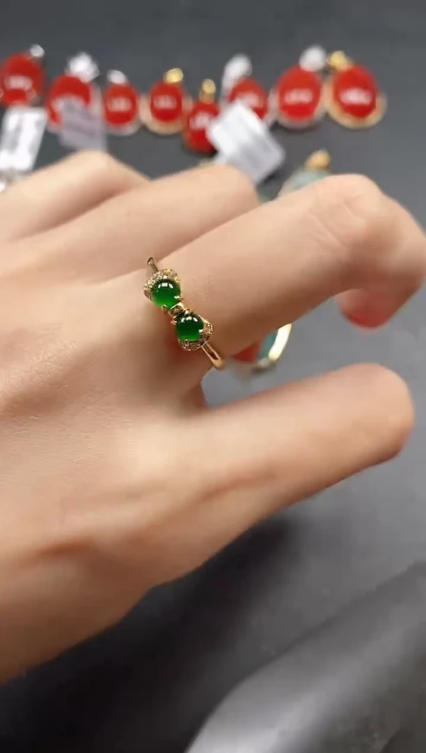 银S925镶嵌戒指翡翠515-33