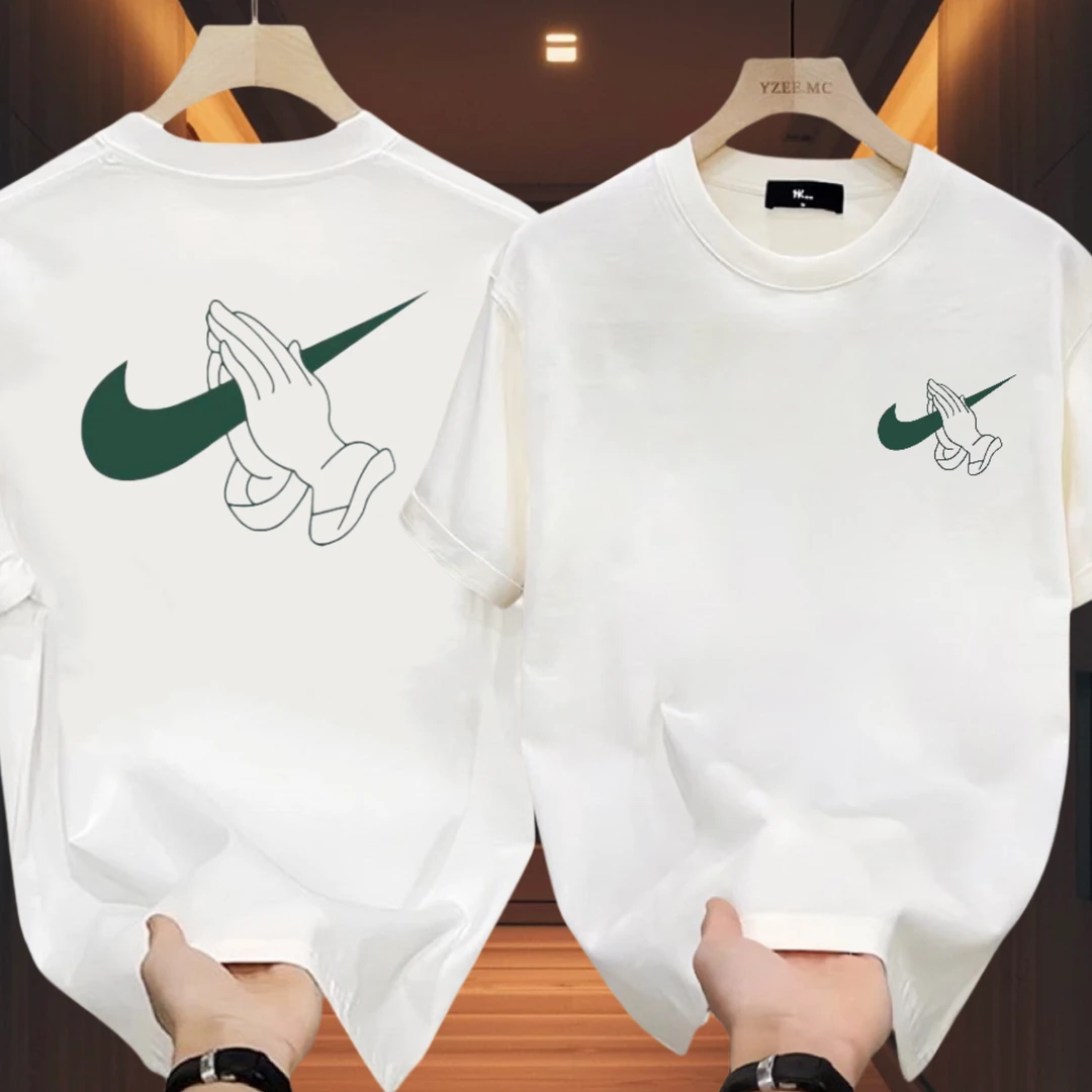 2025夏季新款短袖男t恤纯棉圆领印花休闲百搭男士宽松短袖t恤半袖