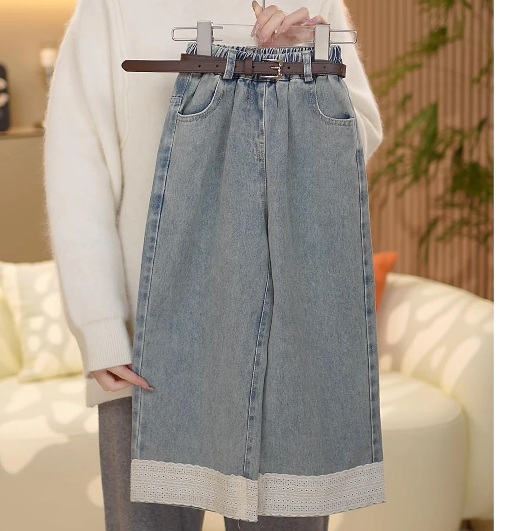 女童2025春季新款洋气休闲软牛仔裤---YL5112K