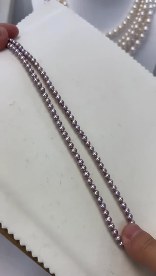 【闪购商品】淡水珍珠颈饰银S925镶嵌5-5.5mm无核彩珠项链