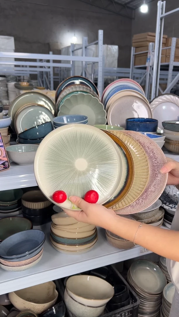 陶瓷外贸尾货瑕疵满20包邮X4小盘8英寸20厘米左右