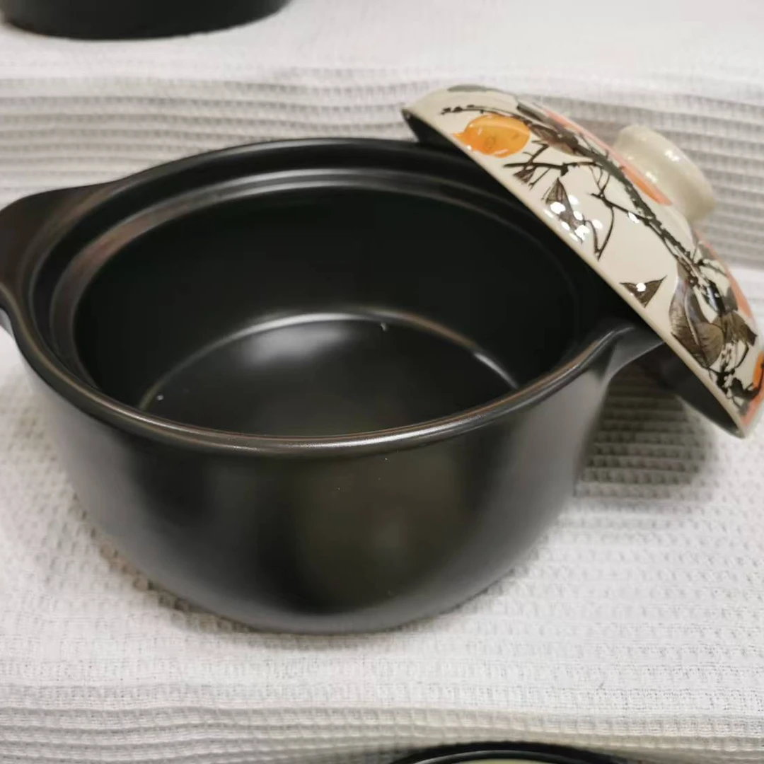 【瑕疵专场】5500毫升黑柿子大容量炖锅陶瓷沙煲家用煮粥炖菜明火用