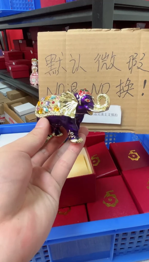 【闪购商品】瓷片年货节福福价格高质珐琅彩合金摆件首饰盒